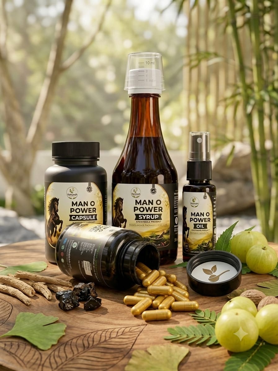 VEDANSH men of power 3-in-1 Ayurvedic power kit: (Capsule+Syrup+Oil)